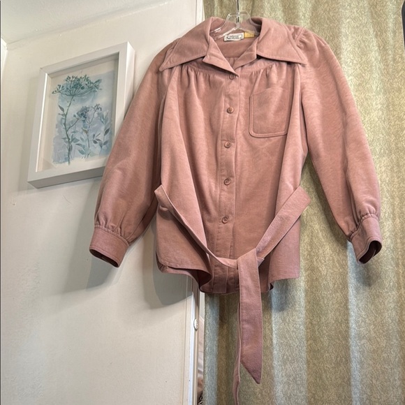 Campus Casual Vintage Pink Button-Up Blouse size S - Picture 3 of 11